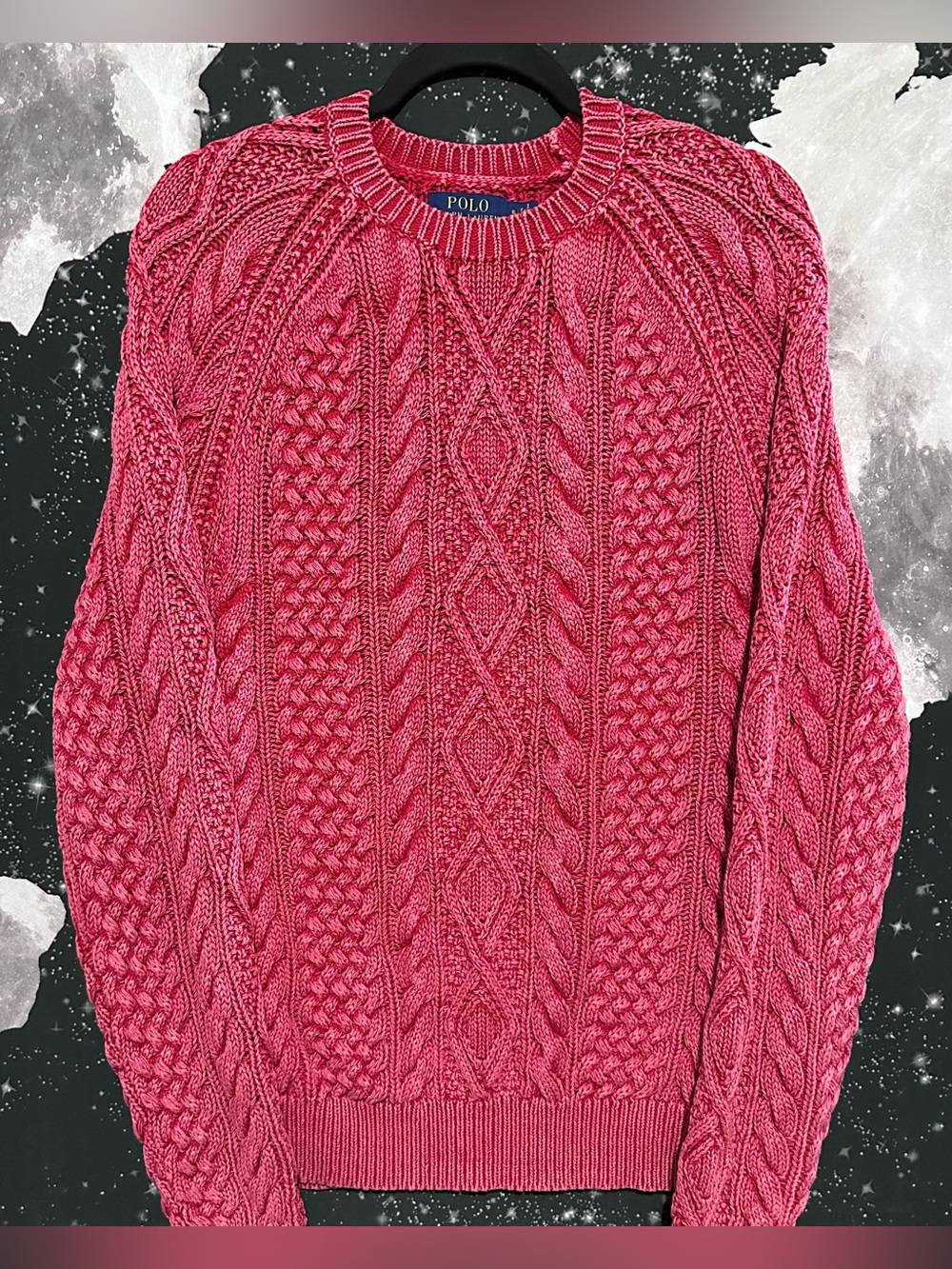 Polo Ralph Lauren Red Cable Knit Sweater
